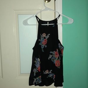 Floral black top